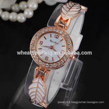 Gold leaves bracelet fashion lady watch